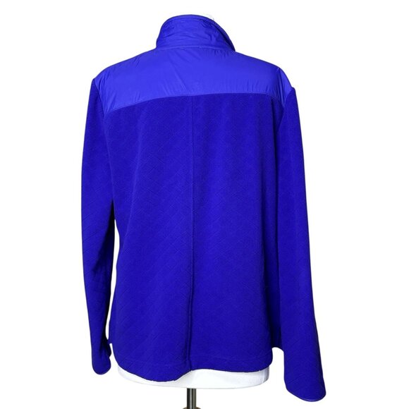 Talbots Quilted Fleece Jacket Size Large Zip Up - Picture 2 of 7